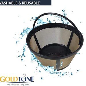 GOLDTONE Reusable 8-12 Cup Coffee Filter Flat-Bottom Basket fits Proctor Silex
